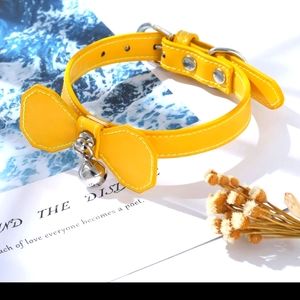 DOG or CAT Collar With Bow and Bell -- Size Medium